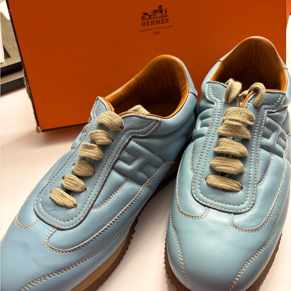 Hermes Light Blue Women Sneakers